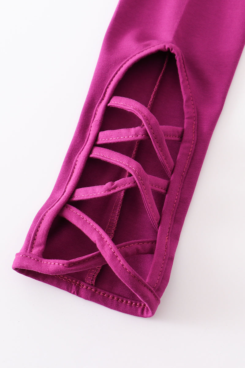 Legging violet évidé