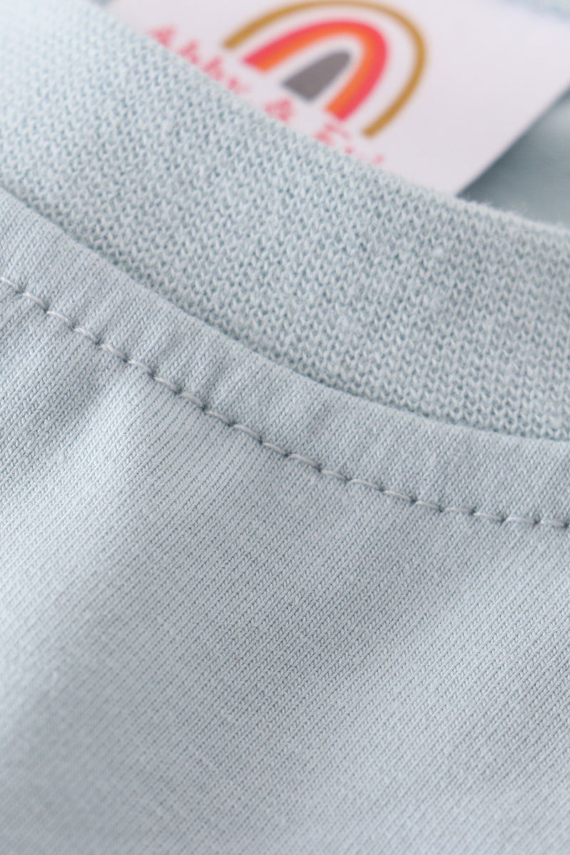 T-shirt uni bleu basique Adultes Enfants et bébés
