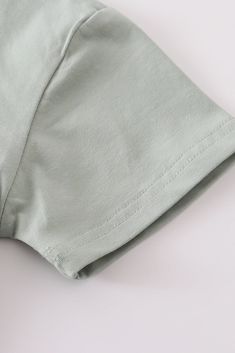 T-shirt basique vierge sauge Adulte Enfants et bébé bulle