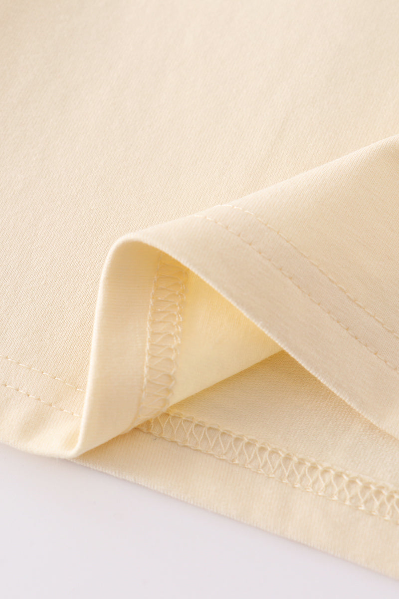 T-shirt uni beige basique adulte enfant et bébé bulle