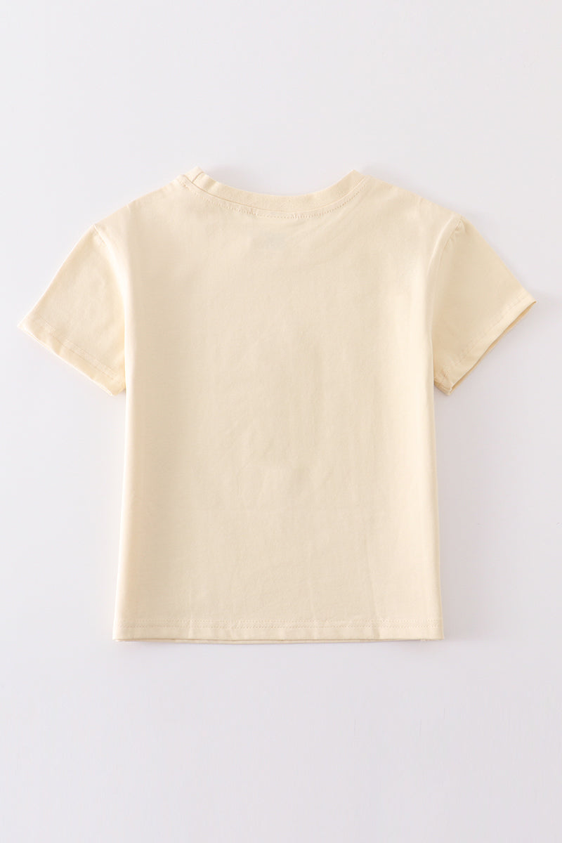 T-shirt uni beige basique adulte enfant et bébé bulle