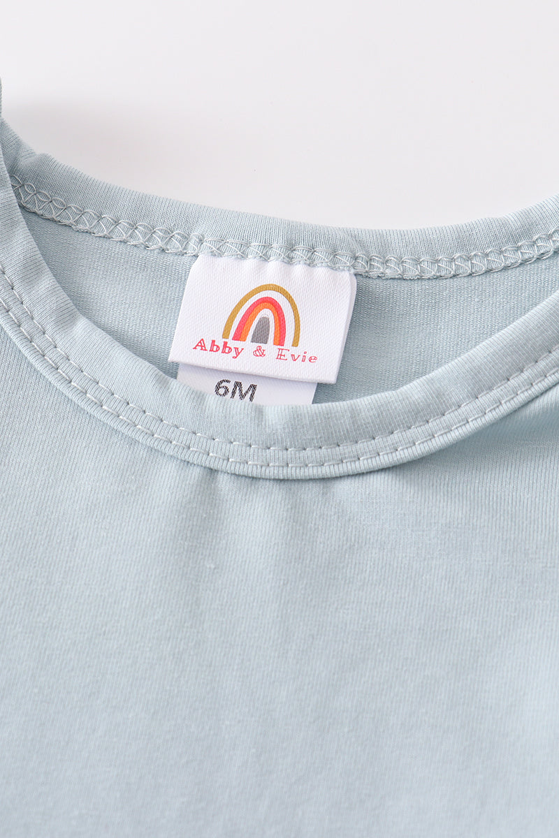 T-shirt uni bleu basique Adultes Enfants et bébés