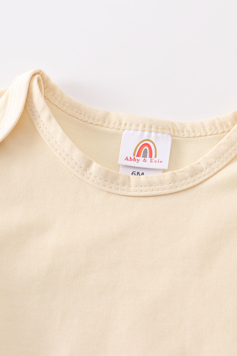 T-shirt uni beige basique adulte enfant et bébé bulle