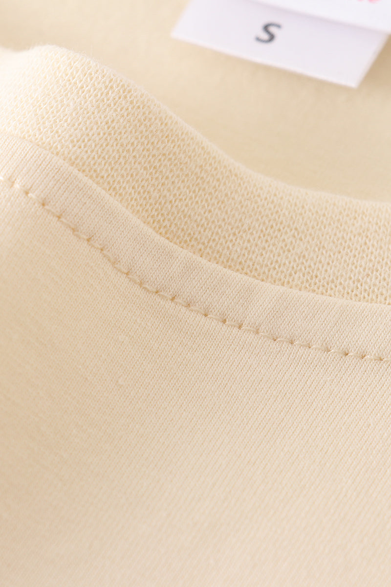 T-shirt uni beige basique adulte enfant et bébé bulle