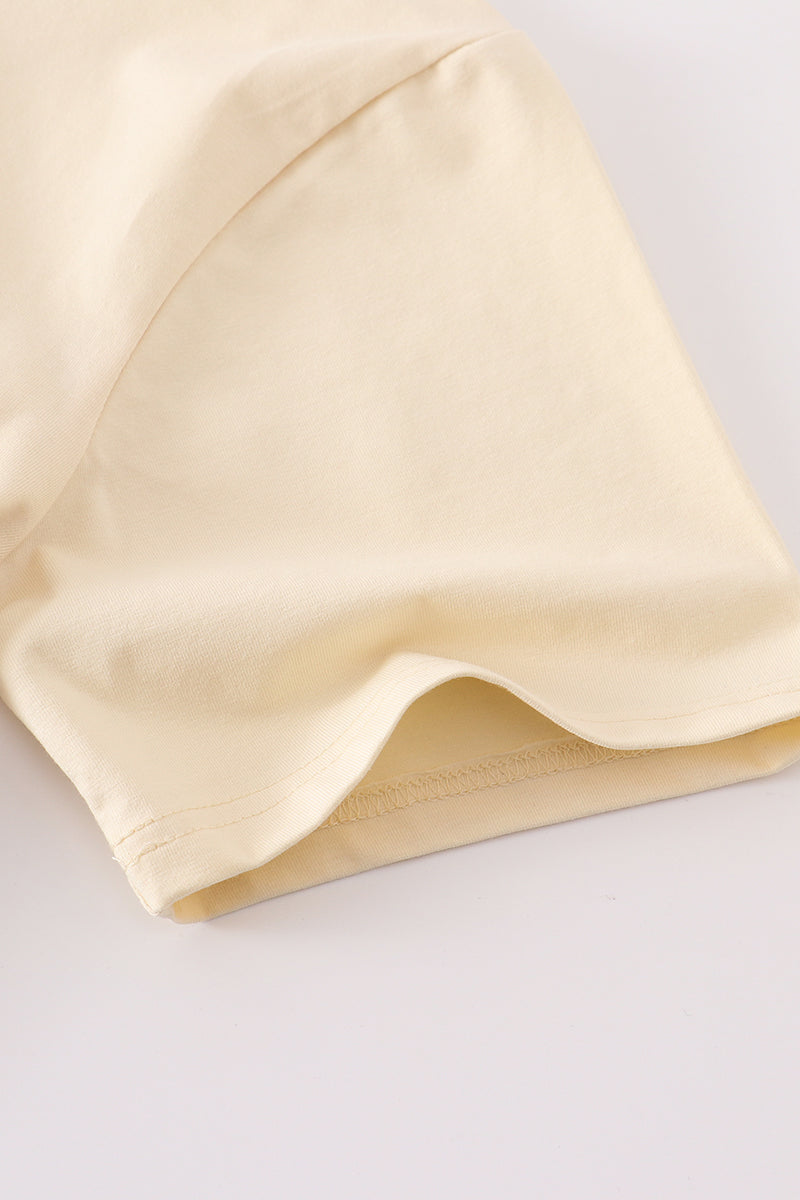 T-shirt uni beige basique adulte enfant et bébé bulle