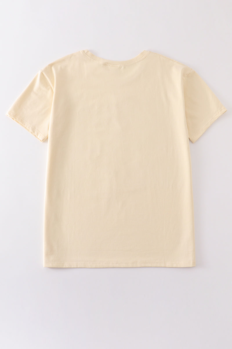 T-shirt uni beige basique adulte enfant et bébé bulle