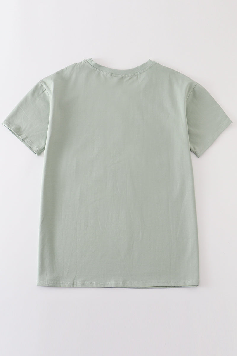 T-shirt basique vierge sauge Adulte Enfants et bébé bulle