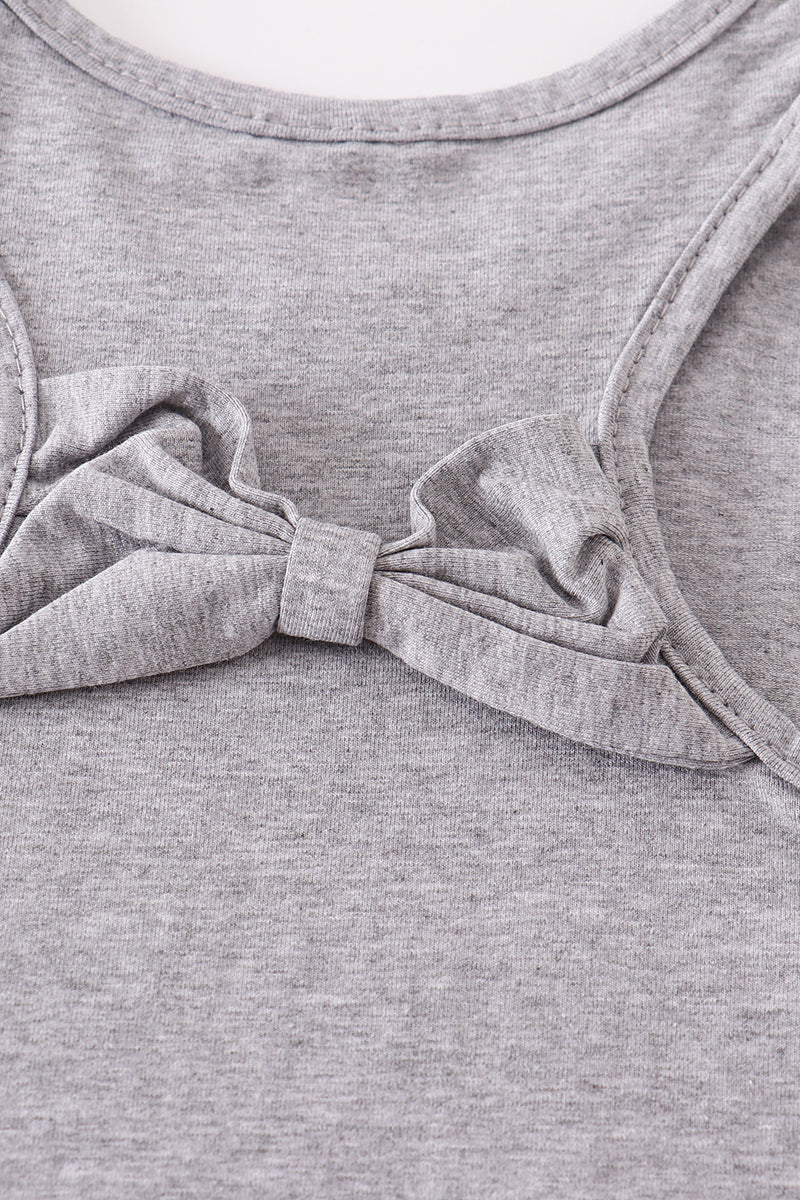 Débardeur basique uni gris chiné pour enfants, adolescents et adultes