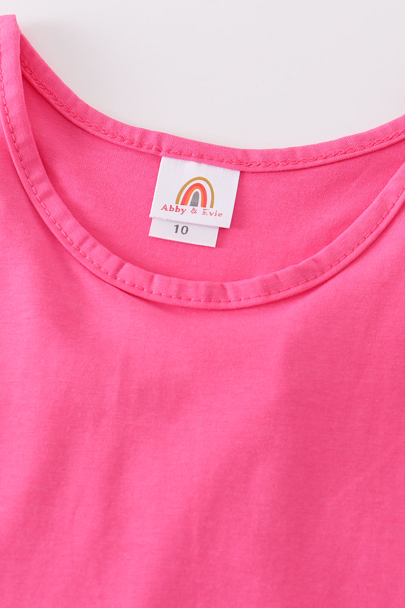 Débardeur rose vif uni basique enfant ado adulte