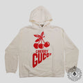Sweat à capuche Gucci imprimé cerises blanc