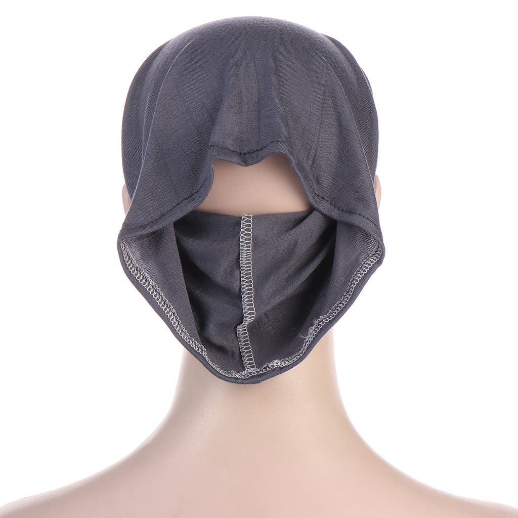 Nouveau Hijab en coton doux, turban respirant à nouer sous l'écharpe, hijab intérieur extensible élégant avec trou pour les oreilles, turban léger, casquettes de hijab rondes devant, bonnet turban pour femme