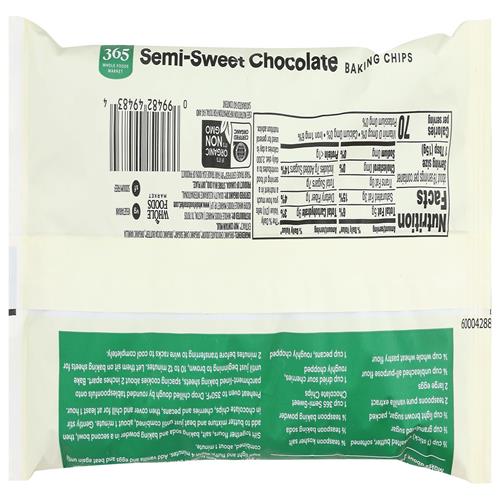 Whole Foods Market, Pépites de chocolat mi-sucré bio, 283 g