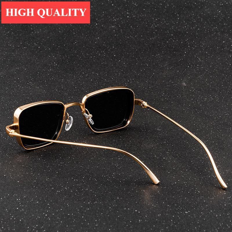 Lunettes de soleil tendance vintage Steampunk pour hommes, monture en métal de forme carrée, lunettes de soleil de marque élégantes et luxueuses au design rétro pour hommes