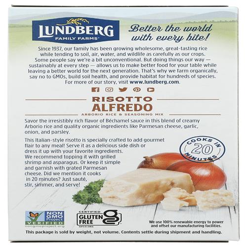 Lundberg Risotto, Alfredo Biologique, 5,5 oz