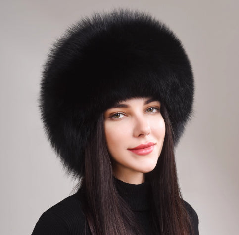 🧢 Casquette d'hiver pour femme en cuir véritable avec protection auditive style ethnique