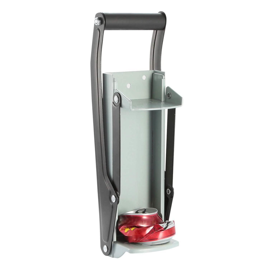 Broyeur de canettes 16 oz, métal robuste avec ouvre-bouteille, mural