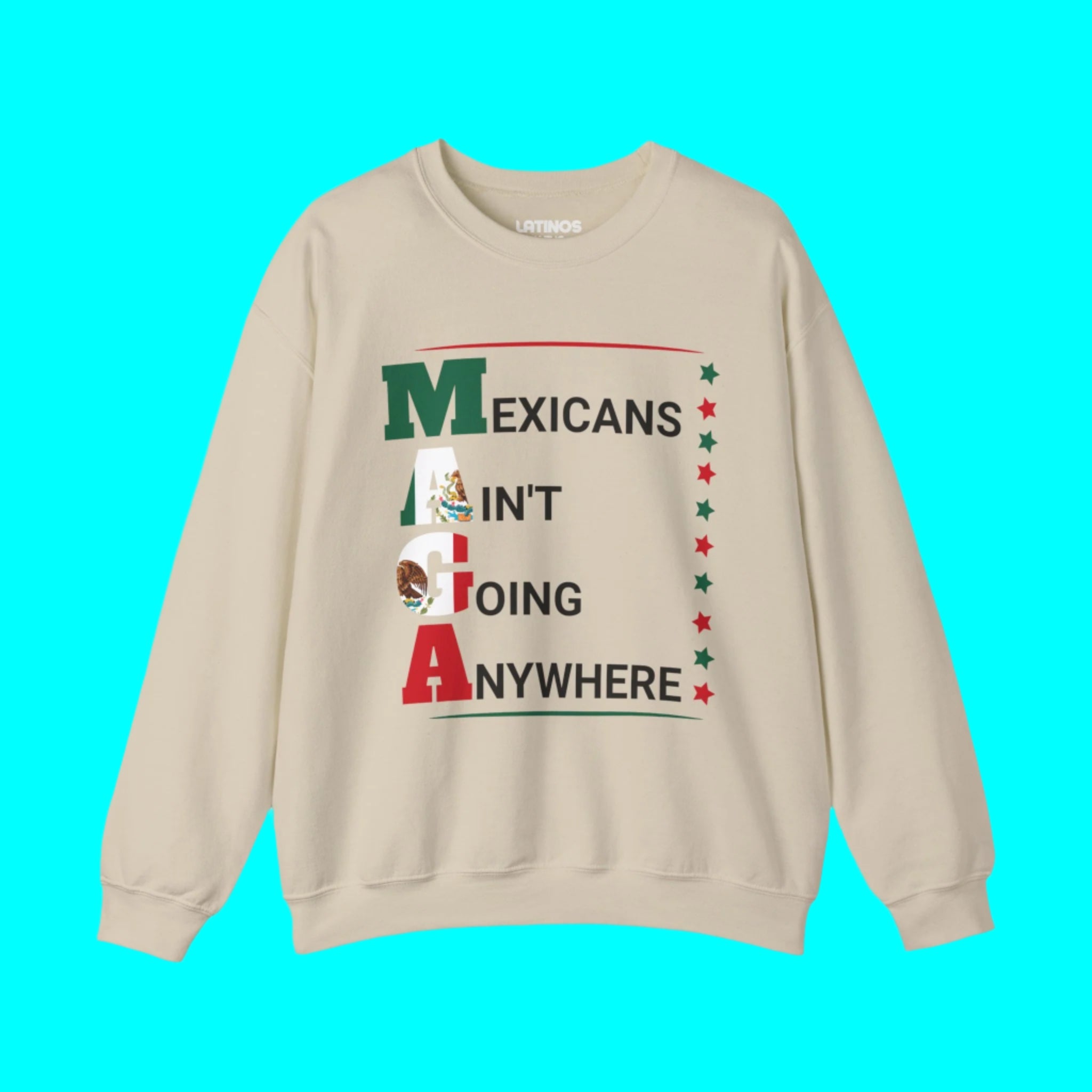 Sweat-shirt ras du cou doublé polaire « Les Mexicains ne vont nulle part » V2 | T-shirts drôles et viraux pour la fierté latine | 3 couleurs