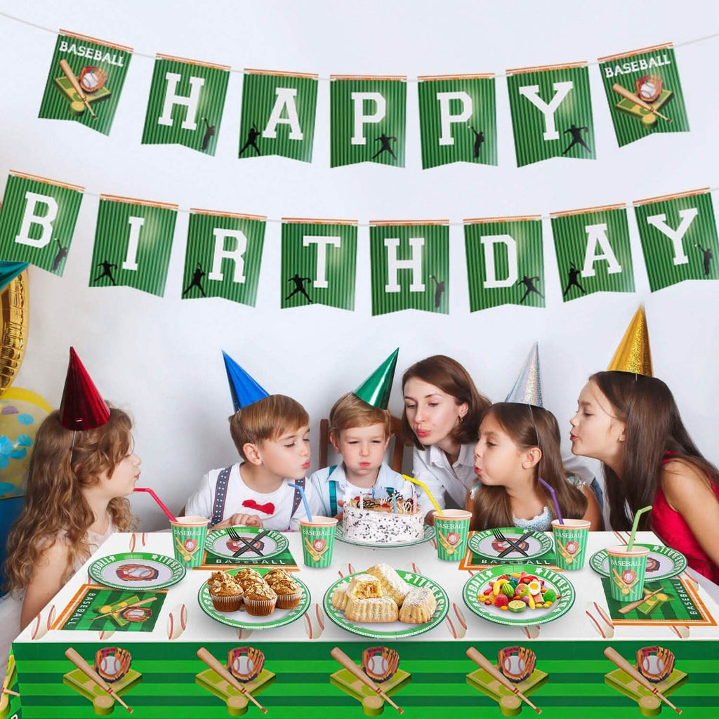 171 pièces : Vaisselle jetable pour fête d'anniversaire sur le thème du baseball