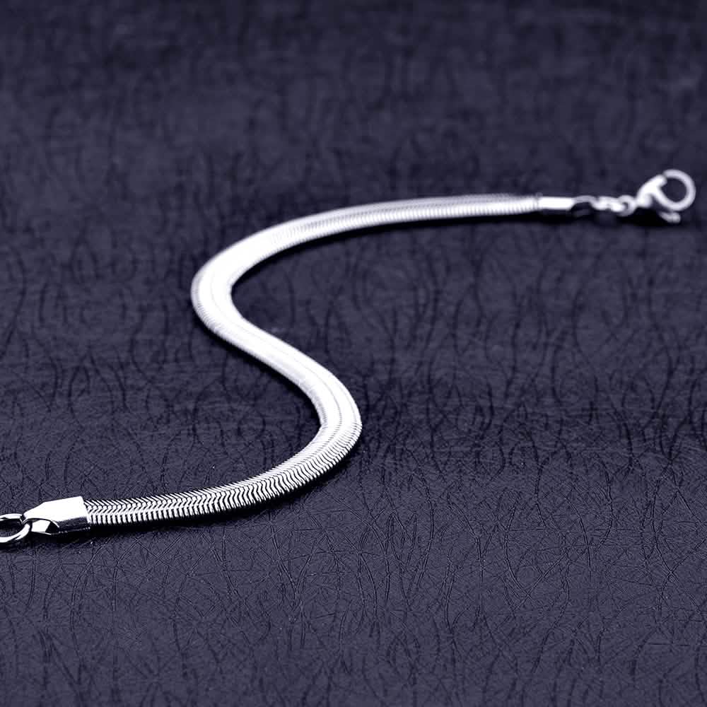 Bracelet chaîne serpent unisexe en acier inoxydable 6 mm