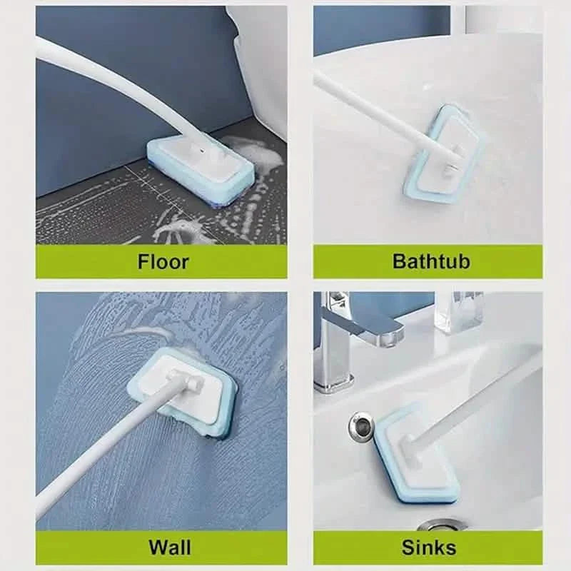 Ensemble de 7 pièces : brosse de nettoyage détachable avec 7 éponges pour baignoire, carrelage, sol et fenêtres