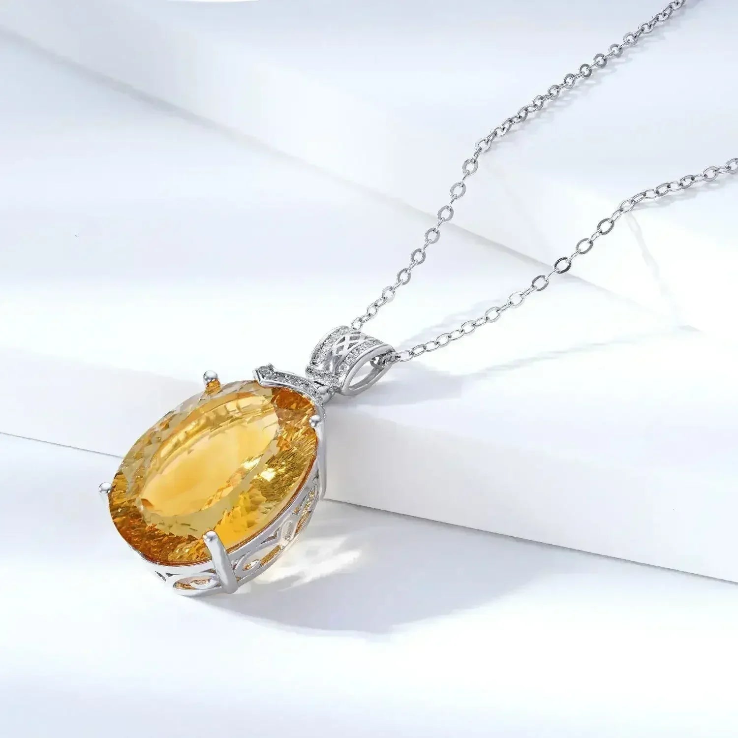 LuxeJewels™ – Collier Pendentif Citrine Solaris Gemdrop