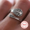 Bague bohème Foi en argent sterling 925 – Croix vintage réglable
