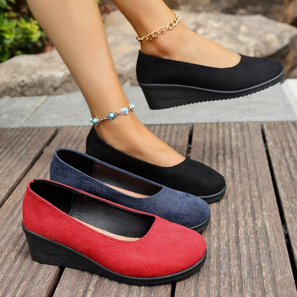 Mocassins compensés à enfiler