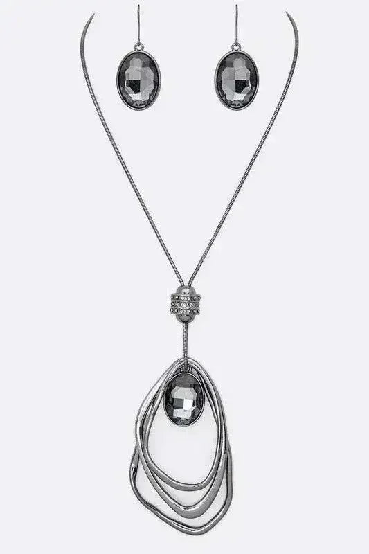 Ensemble collier et boucles d'oreilles Crystal Drop & Hoops