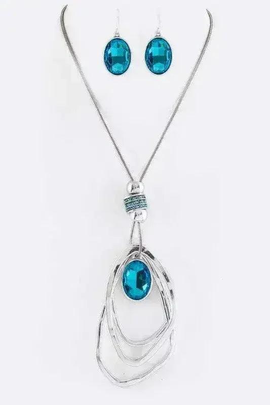 Ensemble collier et boucles d'oreilles Crystal Drop & Hoops