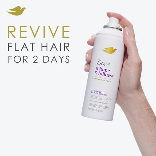 Dove Shampooing Sec Advanced Volume & Éclat Rafraîchit & Redonne du Volume aux Cheveux Plats Sans Eau Pour 2 Jours de Fraîcheur & de Volume 32 g