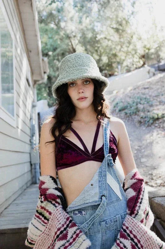 Bralette en velours écrasé