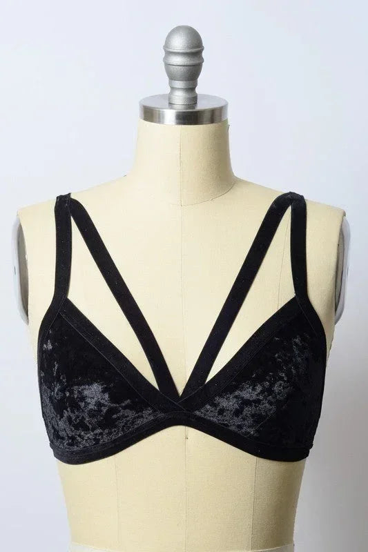 Bralette en velours écrasé