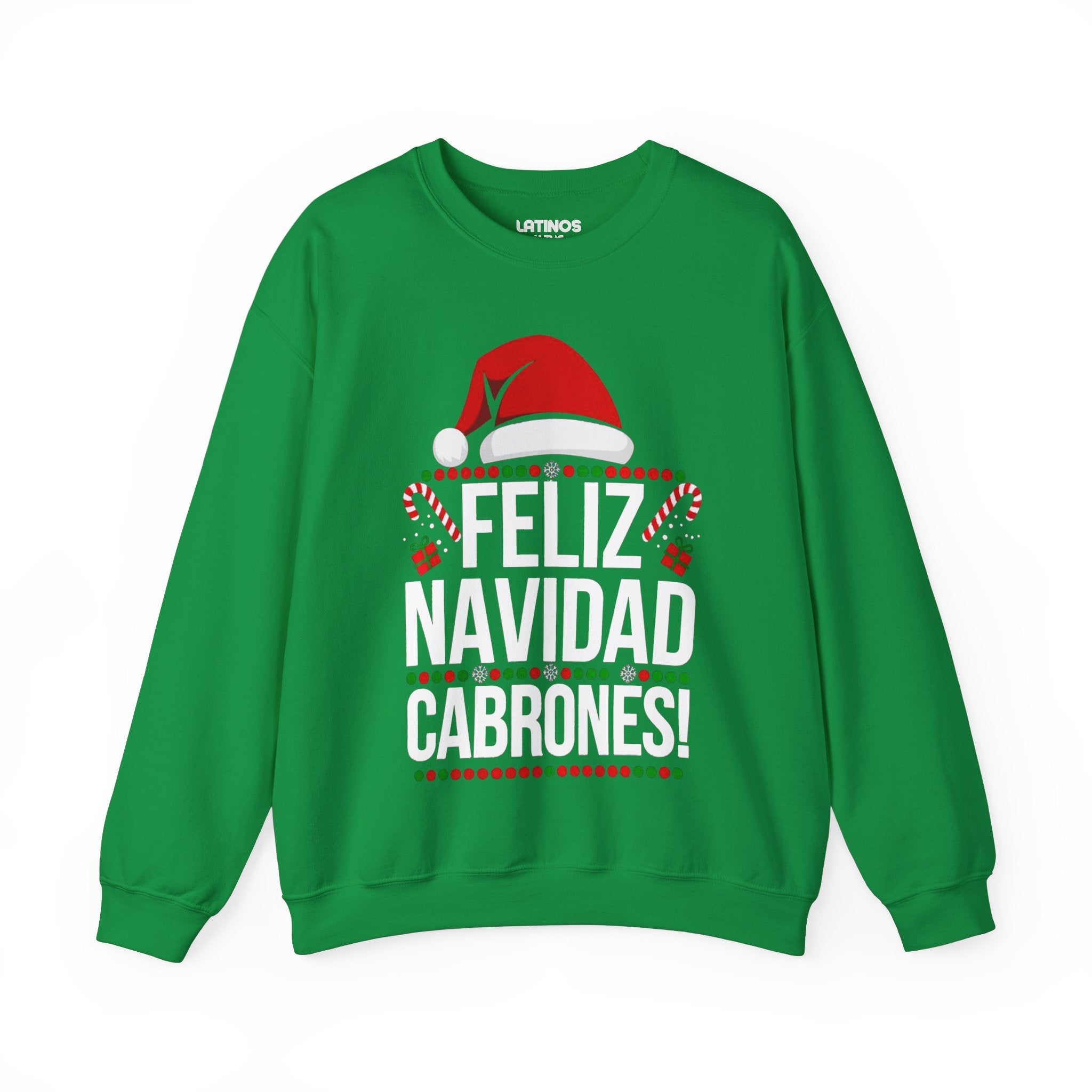 Pull de Noël « Feliz Navidad Cabrones » | Sweat-shirt confortable col rond | Noël latino amusant | 4 couleurs