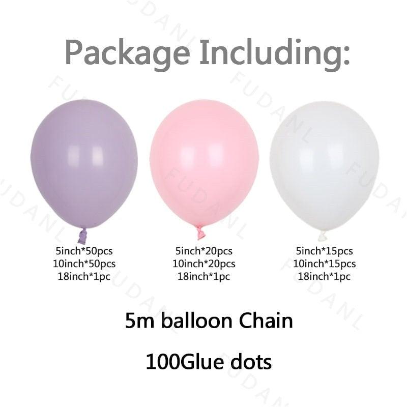 Lot de 175 ballons guirlande arche rose violet pour décoration de fond de fête d'anniversaire de mariage, douches nuptiales, décoration d'anniversaire de fille