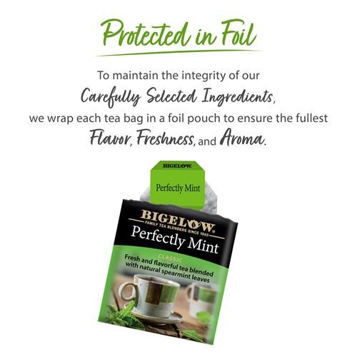 Bigelow Tea Perfectly Mint Black Tea, Caffeinated, 20 Total Tea Bags