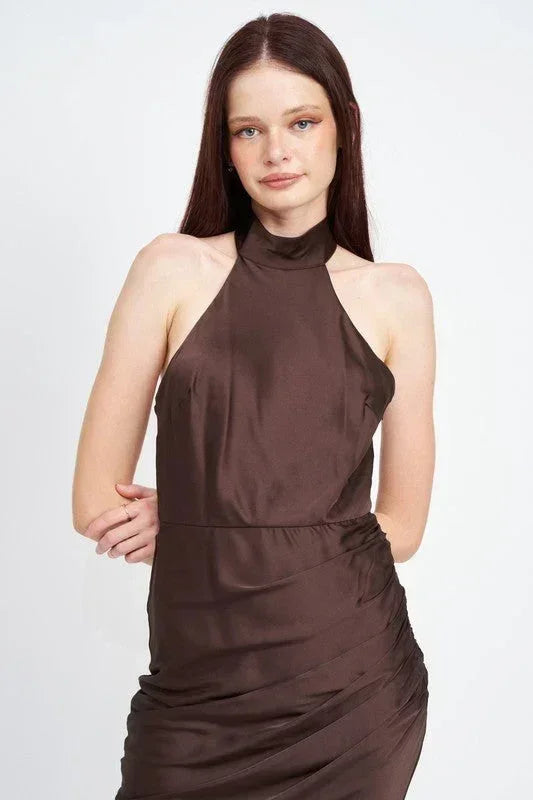 ROBE ASYMÉTRIQUE HALTER