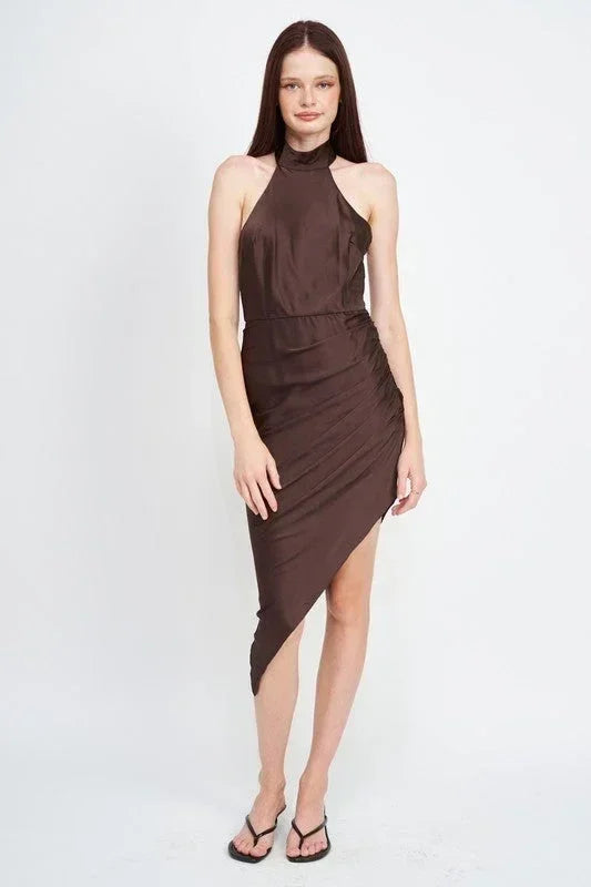 ROBE ASYMÉTRIQUE HALTER