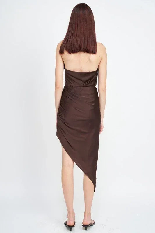 ROBE ASYMÉTRIQUE HALTER