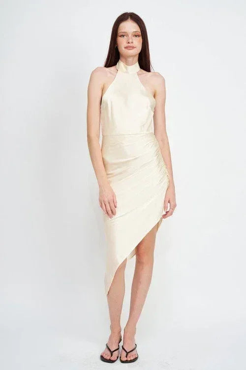 ROBE ASYMÉTRIQUE HALTER
