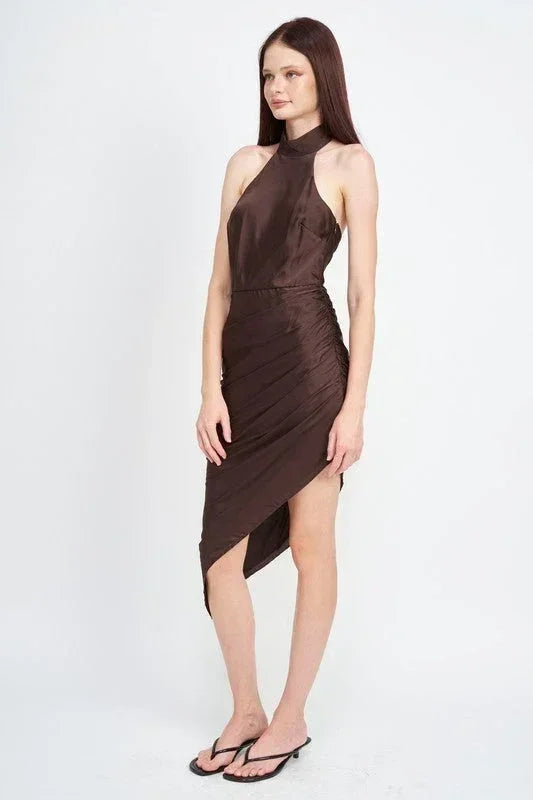 ROBE ASYMÉTRIQUE HALTER