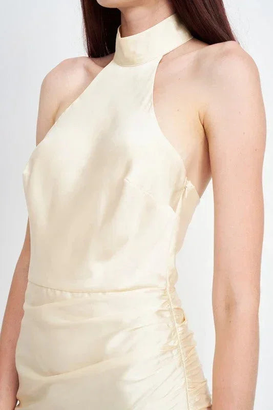 ROBE ASYMÉTRIQUE HALTER