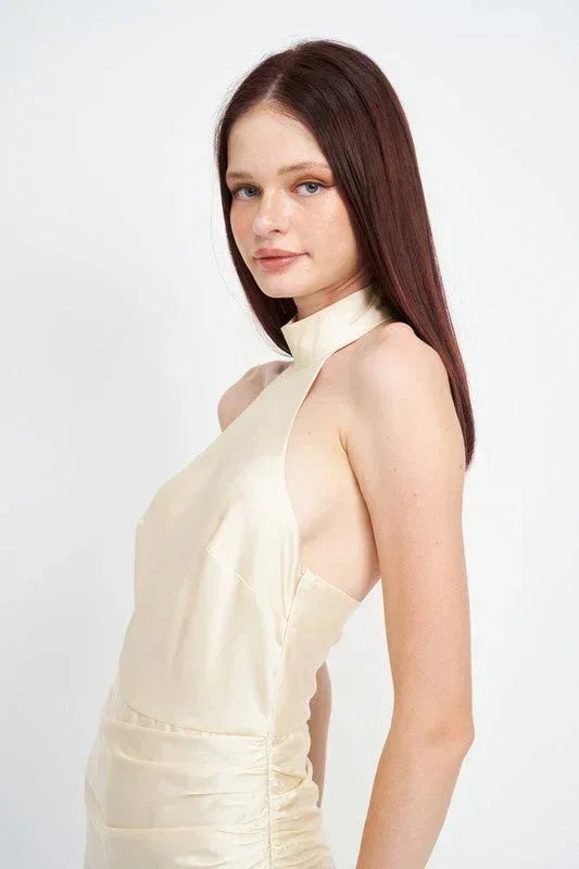 ROBE ASYMÉTRIQUE HALTER