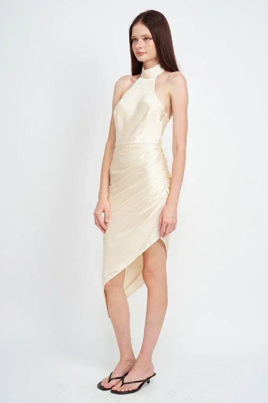 ROBE ASYMÉTRIQUE HALTER