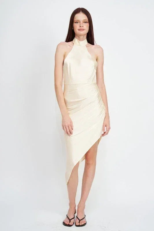 ROBE ASYMÉTRIQUE HALTER