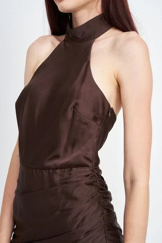 ROBE ASYMÉTRIQUE HALTER