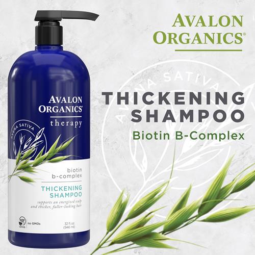 Shampooing Épaississant Biotin B-Complex Thérapie Avalon Organics, 946 ml