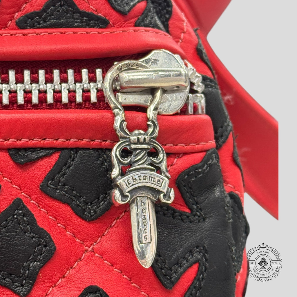 Mini sac polochon Chrome Heart Plus à motif, rouge