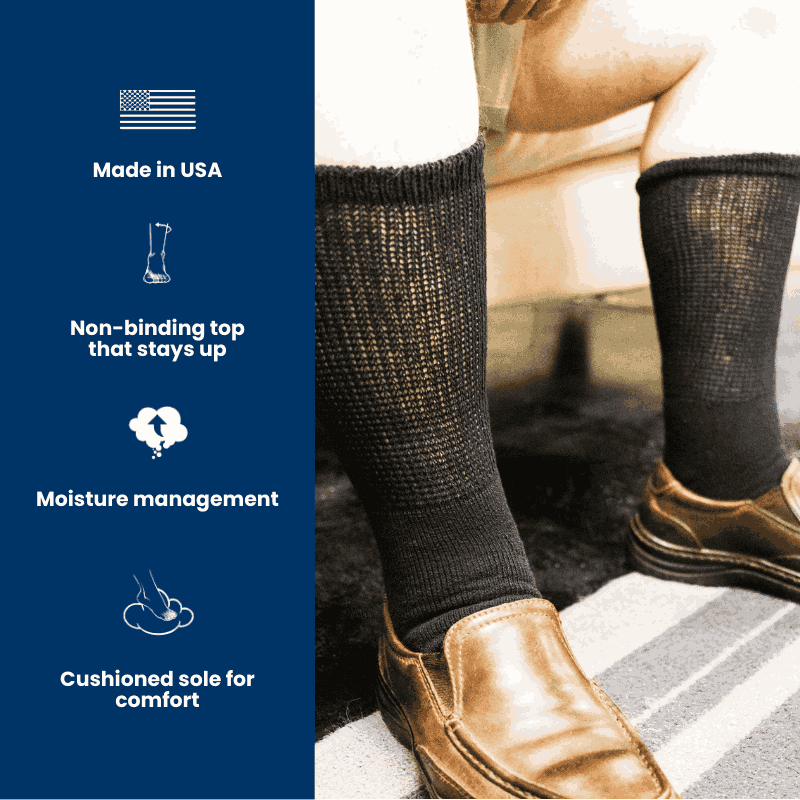 Chaussettes diabétiques pour femme (4 paires) – Ultra-douces – Mi-mollet