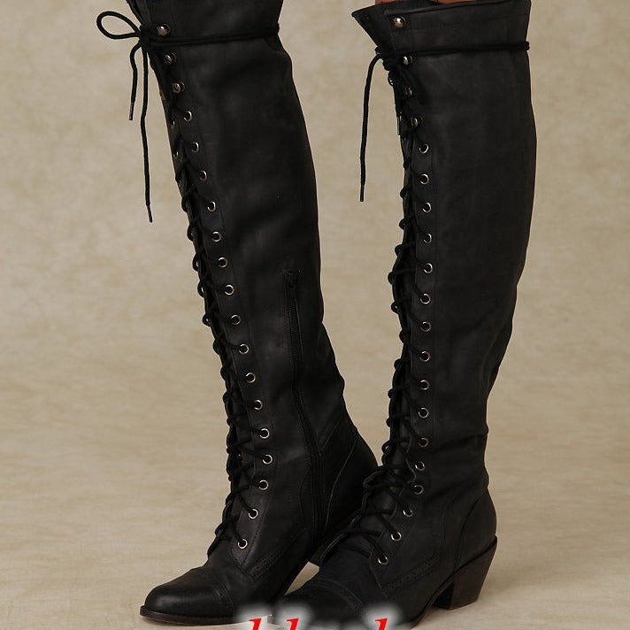 Bottes cuissardes pour femme – Bottes d'hiver élégantes à bout rond