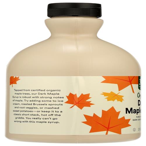 Whole Foods Market, Sirop d'érable biologique Grade A foncé, 32 fl oz